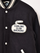 【2色展開】Backers パッチ刺繍 スタジアムジャケット「CURLING CLUB」