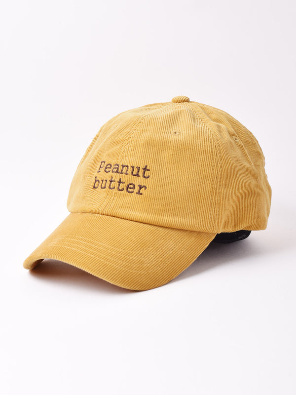 刺繍入り コーデュロイキャップ 「Peanut Butter」