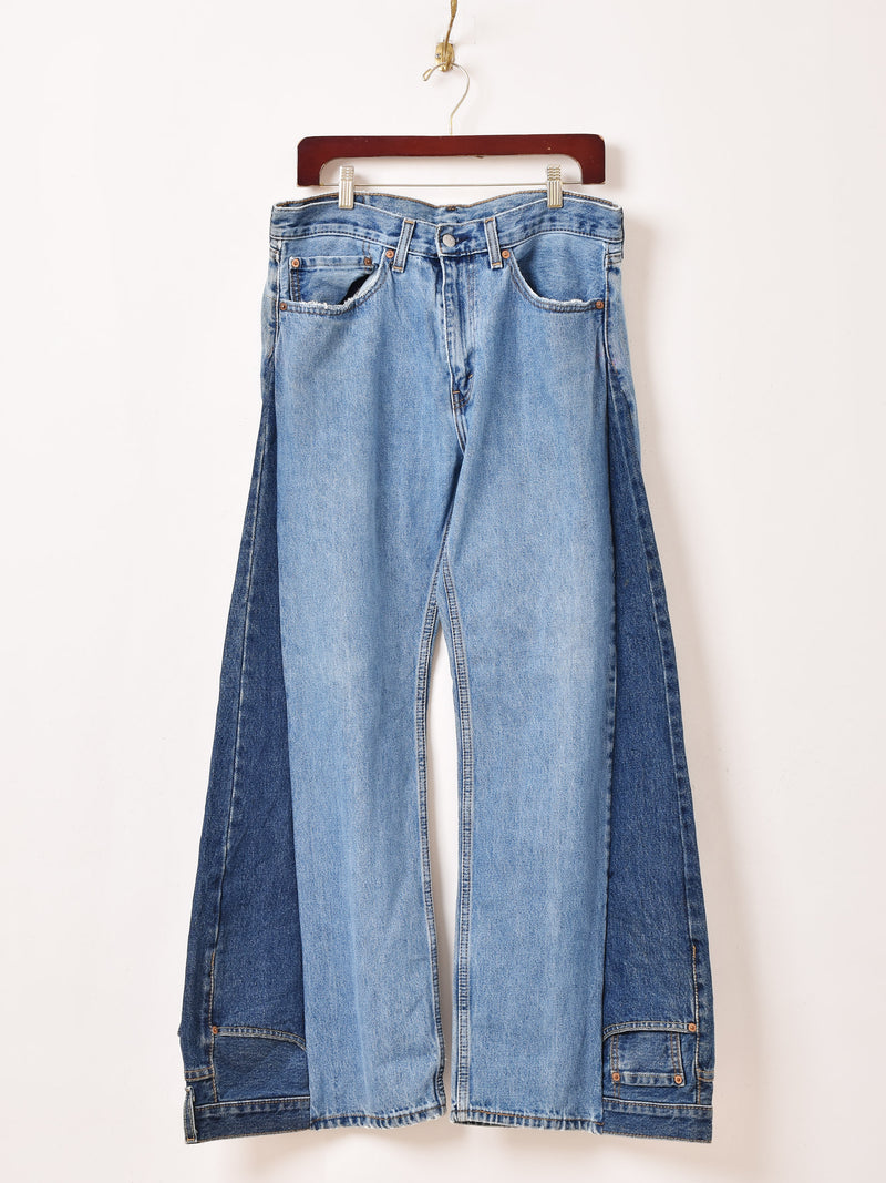 リメイク ワイドフレア デニムパンツ W35 – 古着屋Top of the Hillの