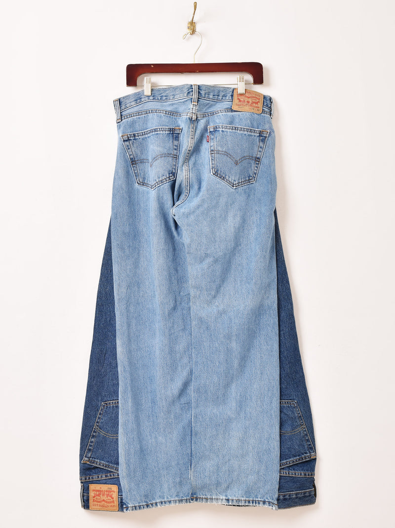 リメイク ワイドフレア デニムパンツ W35 – 古着屋Top of the Hillの