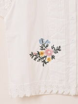 Meridian フラワーブーケ 刺繍 レース 半袖ブラウス