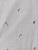 【2色展開】Meridian ペンギン柄 刺繍 半袖シャツ