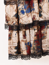 Meridian 総柄 ラッフル キャミソールワンピース