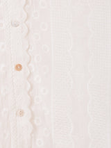 Meridian コットンレース 長袖ブラウス