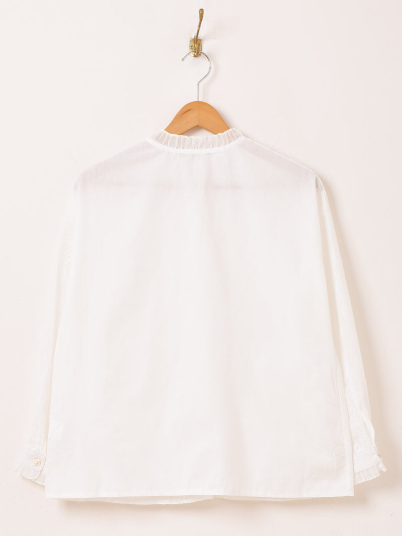 Meridian コットンレース 長袖ブラウス