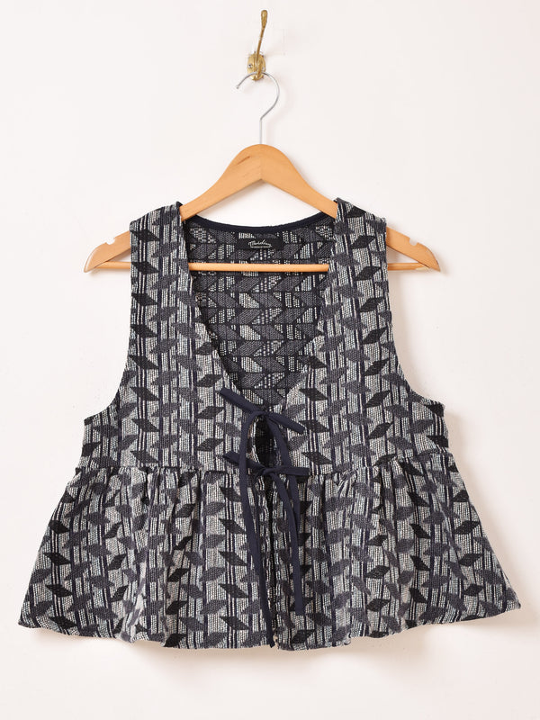 Meridian タペストリー ジオメトリック柄 ペプラムベスト