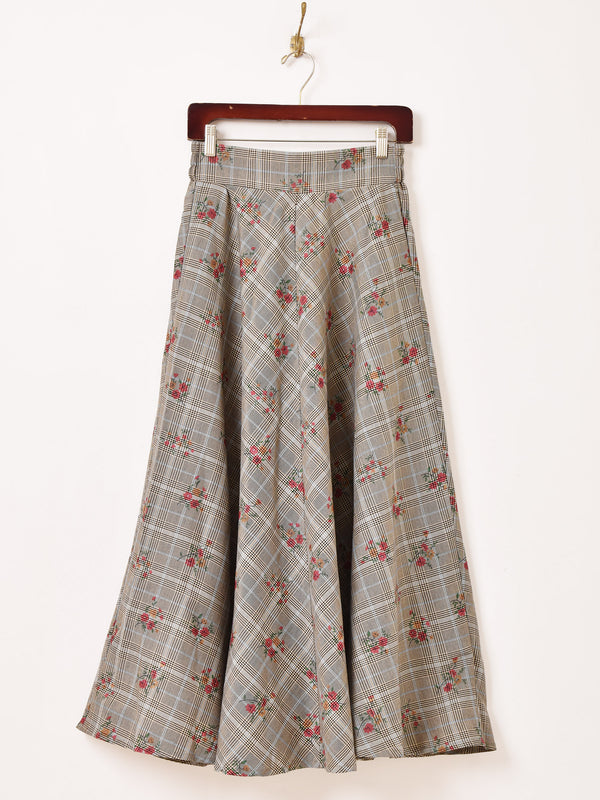 【2色展開】Meridian チェック柄 アソート フレアスカート