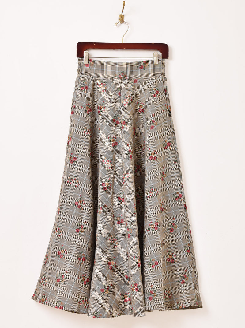 【2色展開】Meridian チェック柄 アソート フレアスカート