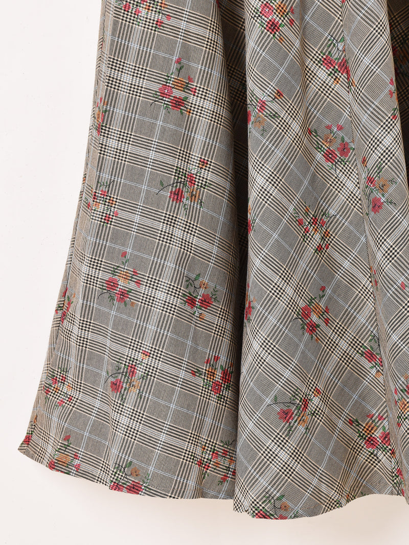 【2色展開】Meridian チェック柄 アソート フレアスカート