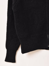 【3色展開】Meridian ビッグカラー ジップ カーディガン