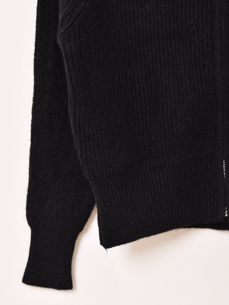 【3色展開】Meridian ビッグカラー ジップ カーディガン