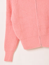 【3色展開】Meridian ビッグカラー ジップ カーディガン