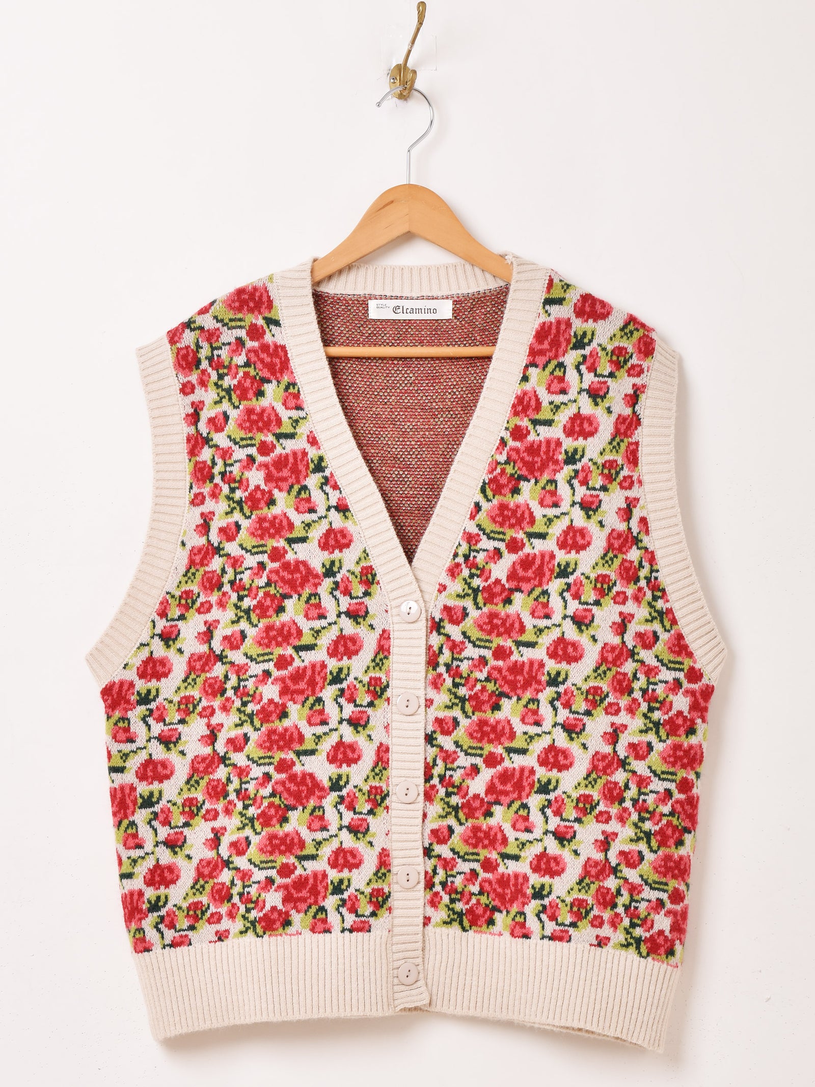 MIOSMOKY 花柄ニットベスト Elcamino 花柄 ニットベスト – 古着屋Top of the Hillのネット通販サイト