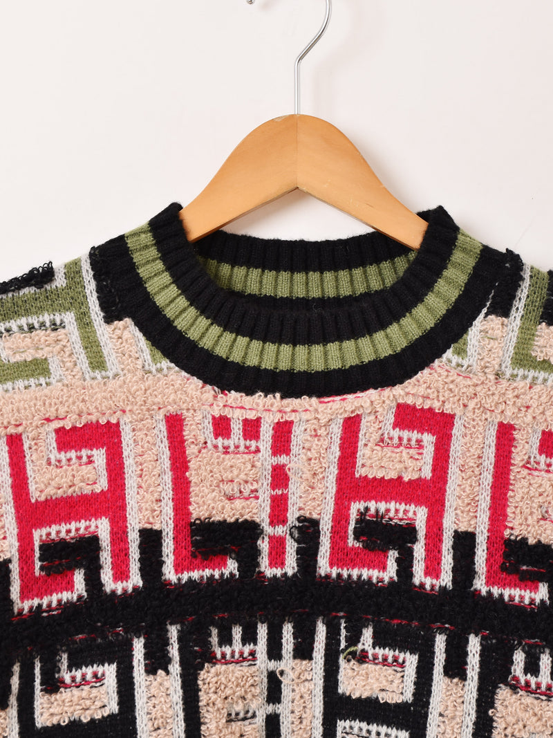 【2色展開】Meridian 総柄 パイルデザイン セーター