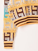 【2色展開】Meridian 総柄 パイルデザイン セーター