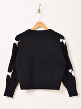 【2色展開】Elcamino 犬柄 カーディガン