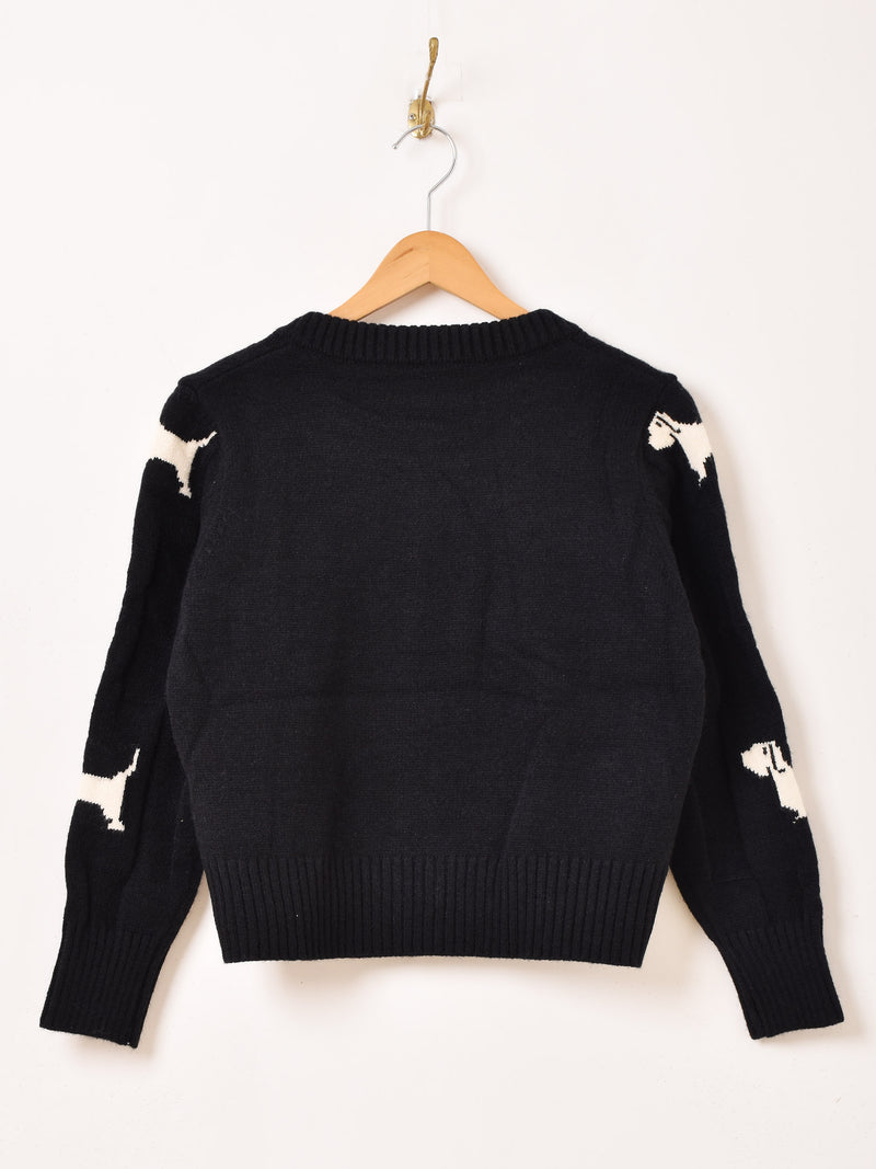 【2色展開】Elcamino 犬柄 カーディガン