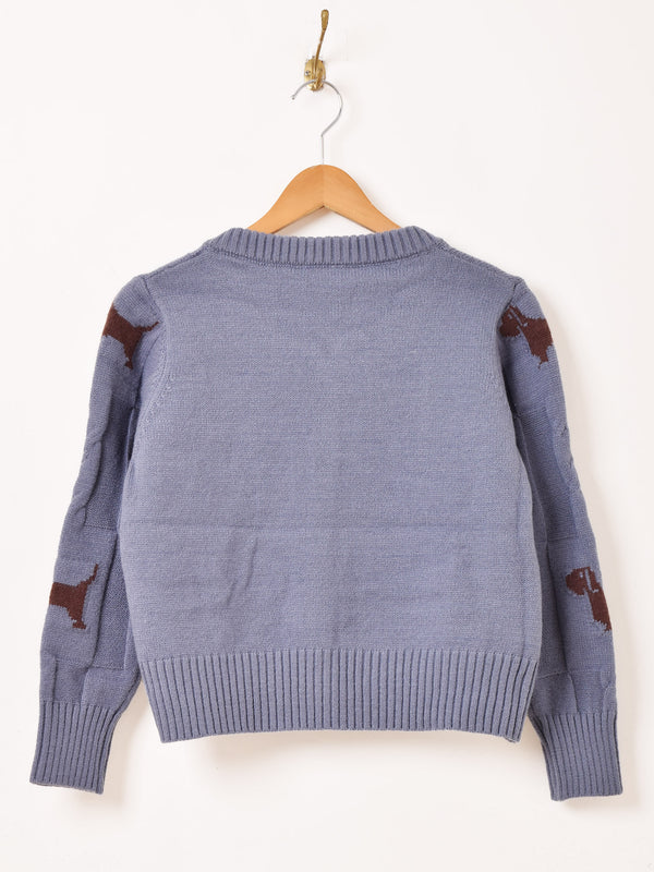 【2色展開】Elcamino 犬柄 カーディガン