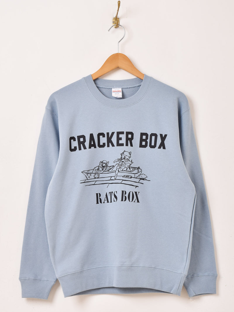 【2色展開】 プリント スウェットシャツ「CRACKER BOX」