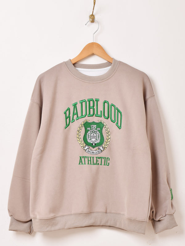 【2色展開】 ロゴ刺繍 スウェットシャツ 「BADBLOOD」