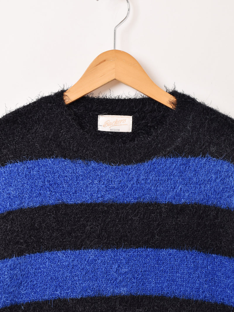 【3色展開】Backers ボーダー柄 シャギー セーター
