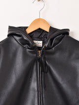 【3色展開】Backers フェイクレザー ジップアップ パーカー