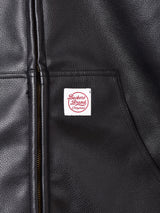 【3色展開】Backers フェイクレザー ジップアップ パーカー