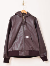 【3色展開】Backers フェイクレザー ジップアップ パーカー