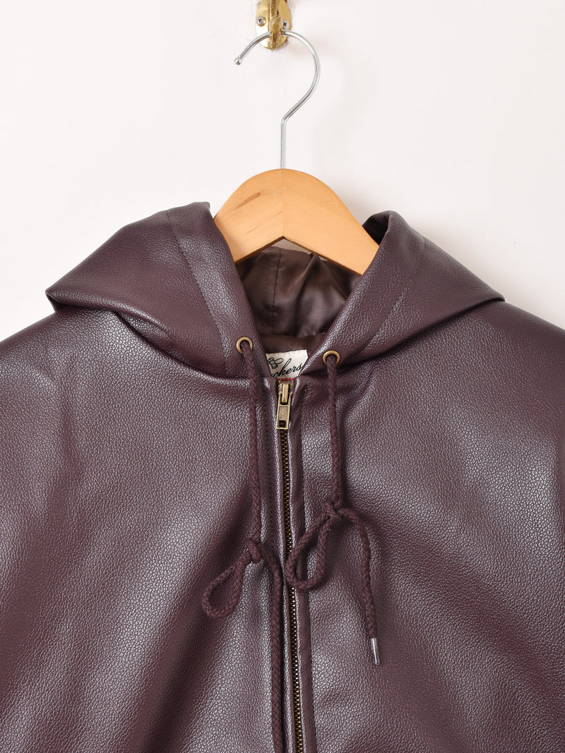 【3色展開】Backers フェイクレザー ジップアップ パーカー