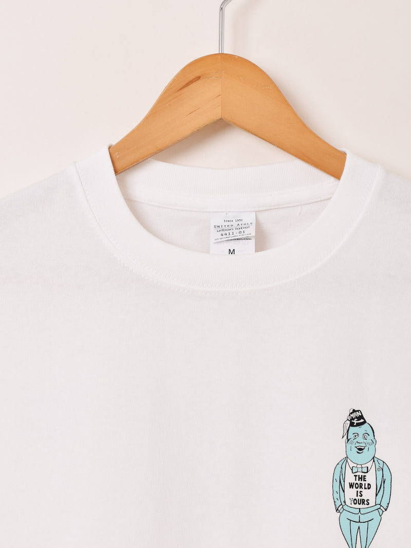 【2色展開】 プリントTシャツ「THE WORLD IS YOURS」