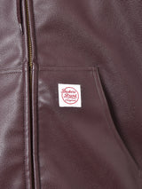 【3色展開】Backers フェイクレザー ジップアップ パーカー