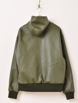 【3色展開】Backers フェイクレザー ジップアップ パーカー