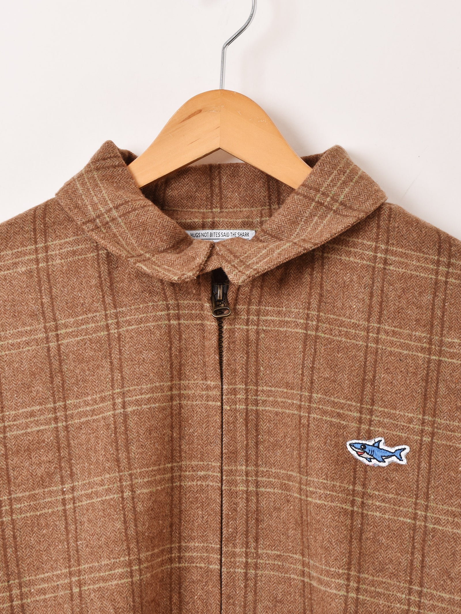 2色展開】Backers チェック柄 ワンポイント シャーク ジャケット