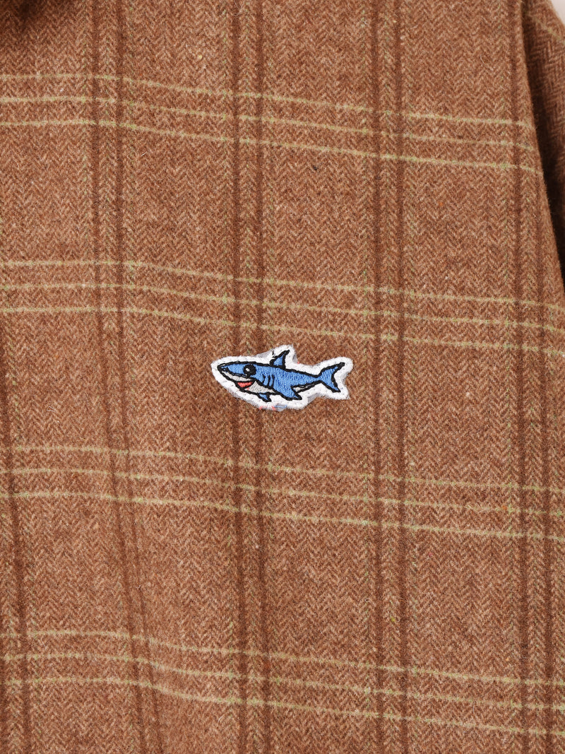 【2色展開】Backers チェック柄 ワンポイント シャーク ジャケット