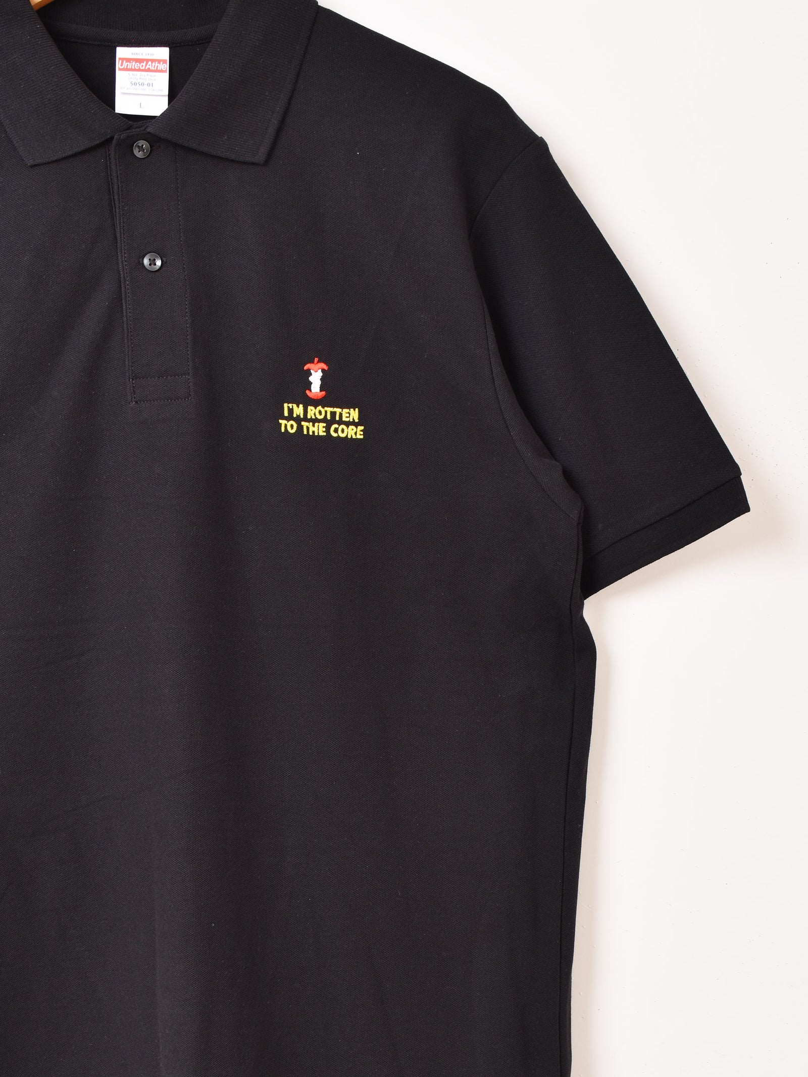 2色展開】 ワンポイント ポロシャツ 「I'M ROTTEN TO THE CORE