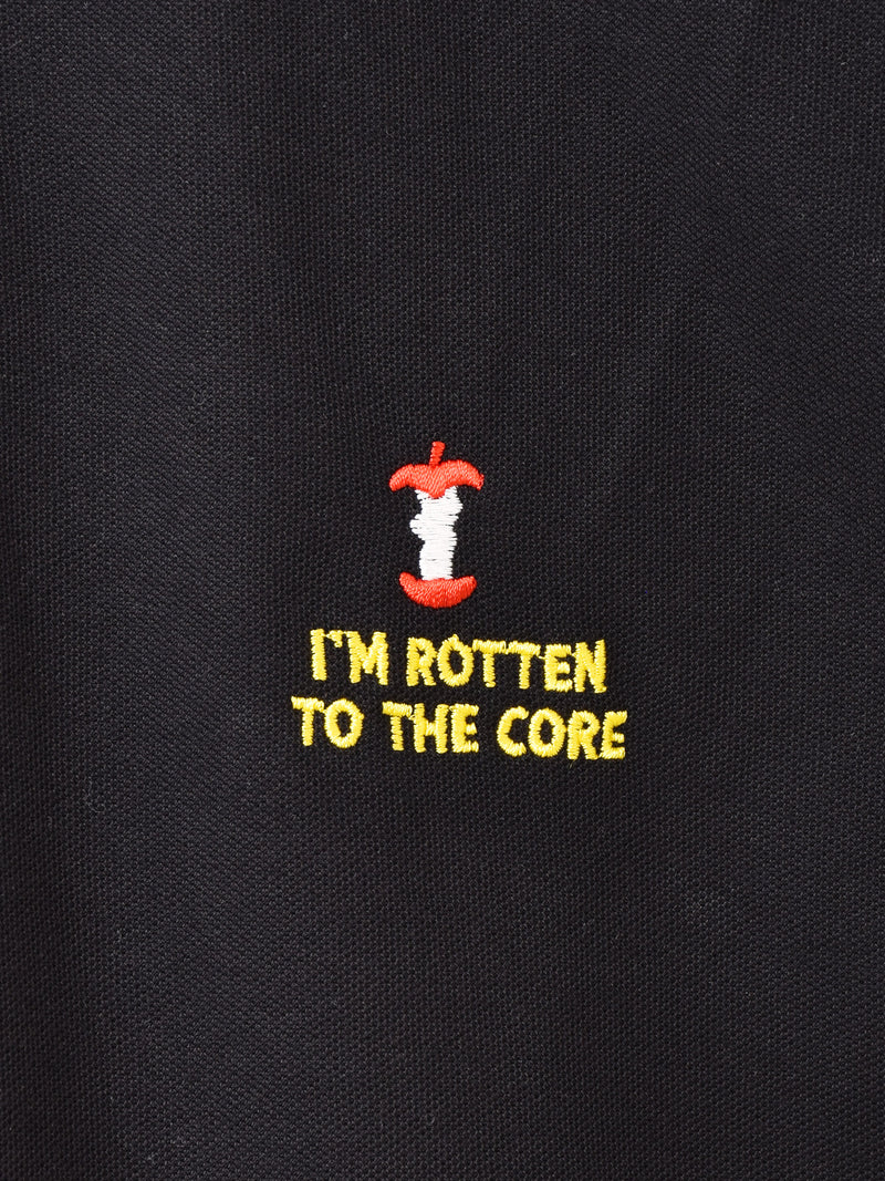 【2色展開】 ワンポイント ポロシャツ 「I'M ROTTEN TO THE CORE」