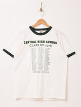 【2色展開】 プリント リンガーTシャツ「CLASS OF 1979」