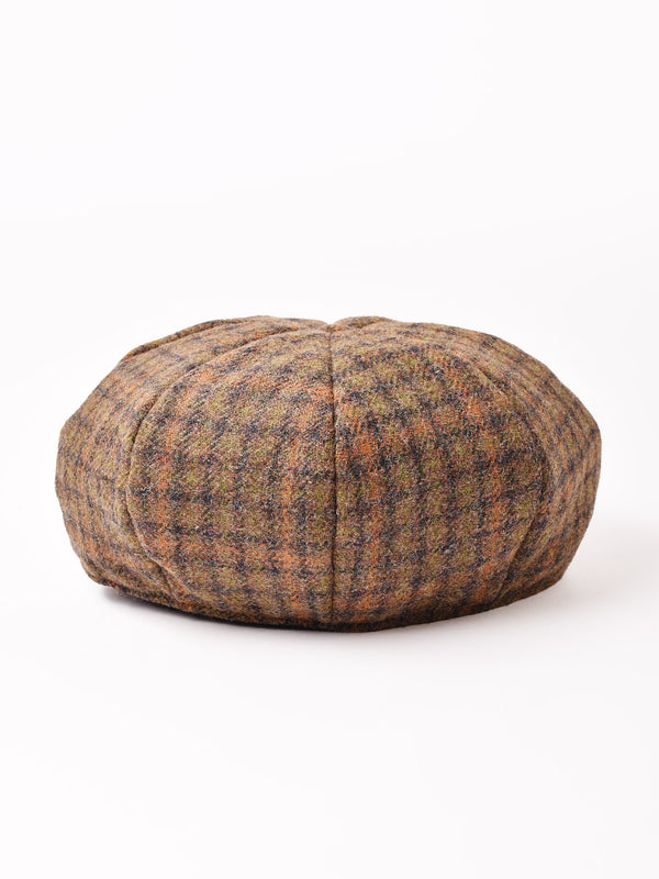 チェック柄 ウール キャスケット