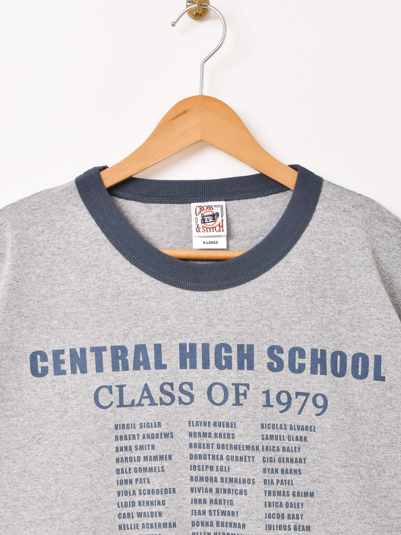 【2色展開】 プリント リンガーTシャツ「CLASS OF 1979」