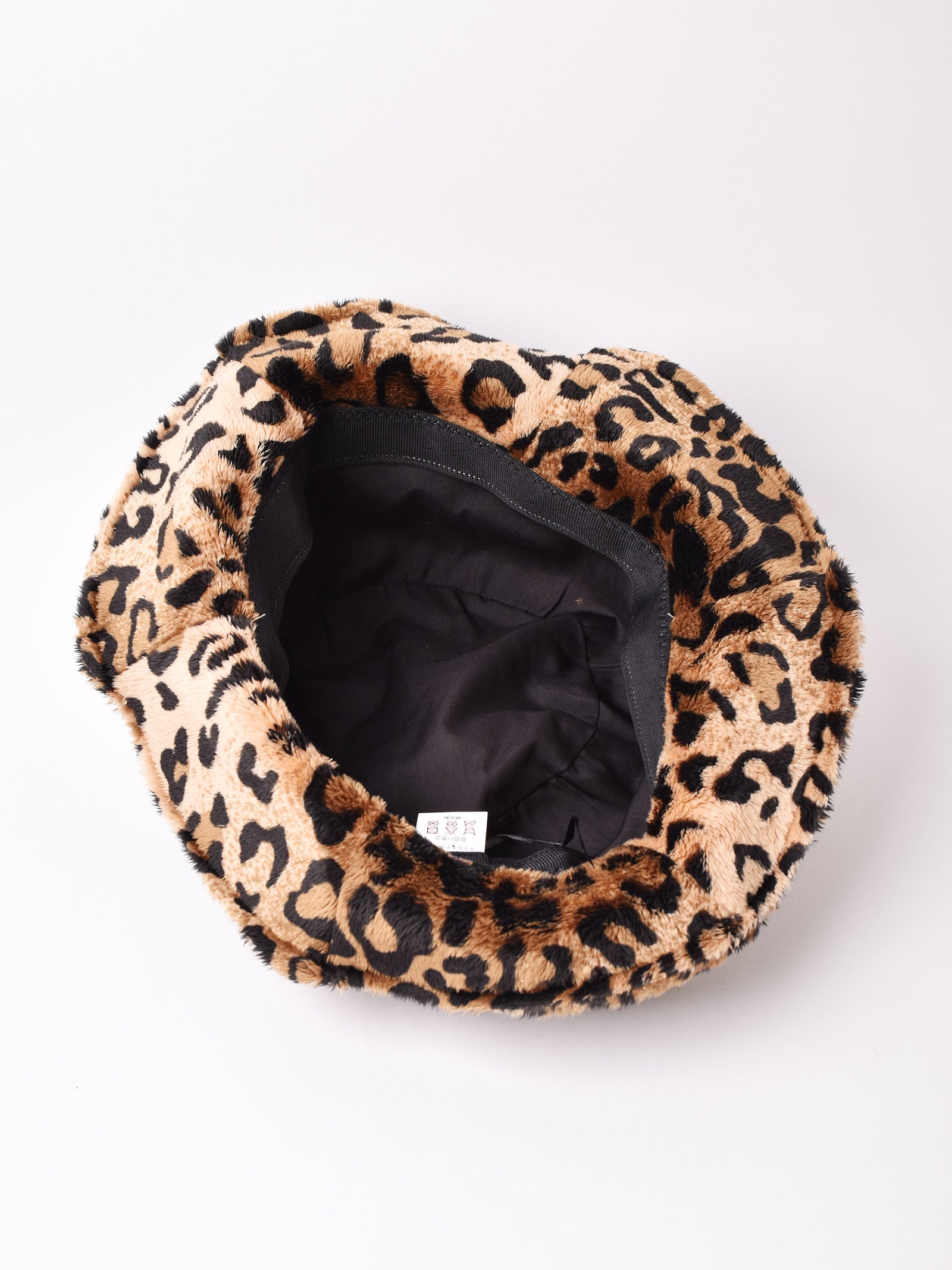2色展開】レオパード柄 フェイクファー チューリップハット
