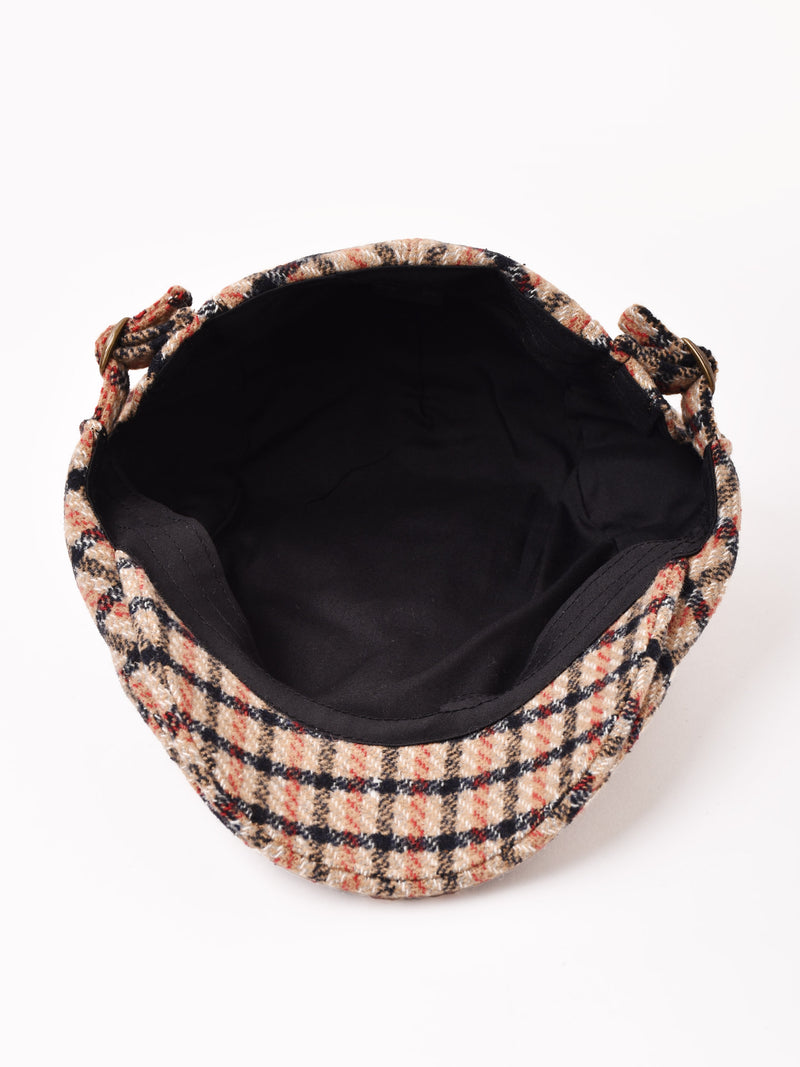 【2色展開】チェック柄 ウール混 ハンチング