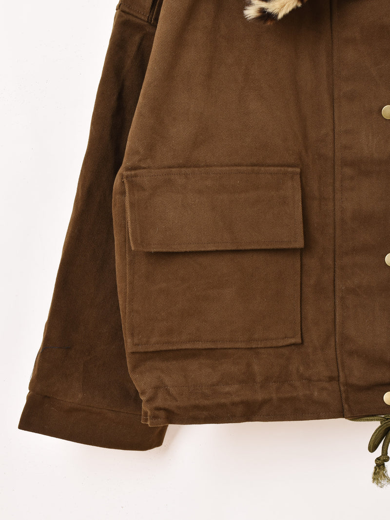 【3色展開】Elcamino レオパードファーカラー ブルゾン