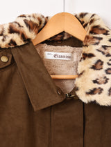 【3色展開】Elcamino レオパードファーカラー ブルゾン