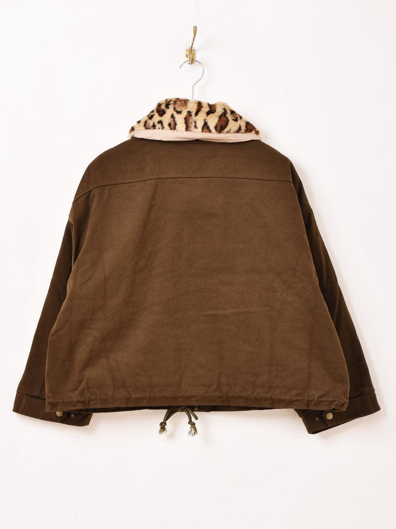 【3色展開】Elcamino レオパードファーカラー ブルゾン