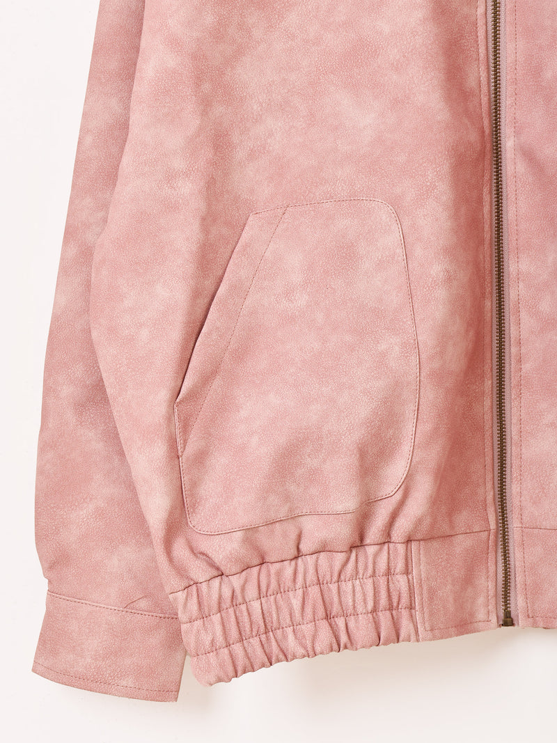 【2色展開】Meridian ファーカラー フェイクレザー ブルゾン