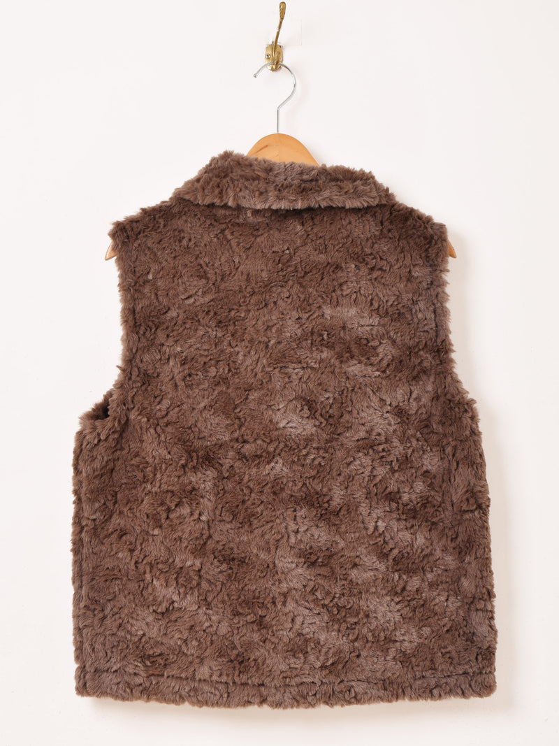 Elcamino 襟付き フェイクファ ーベスト