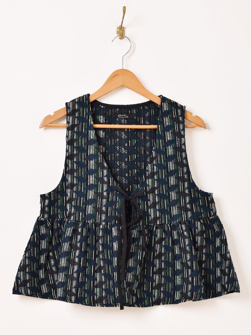 【3色展開】Meridian タペストリー ジオメトリック柄 ペプラムベスト