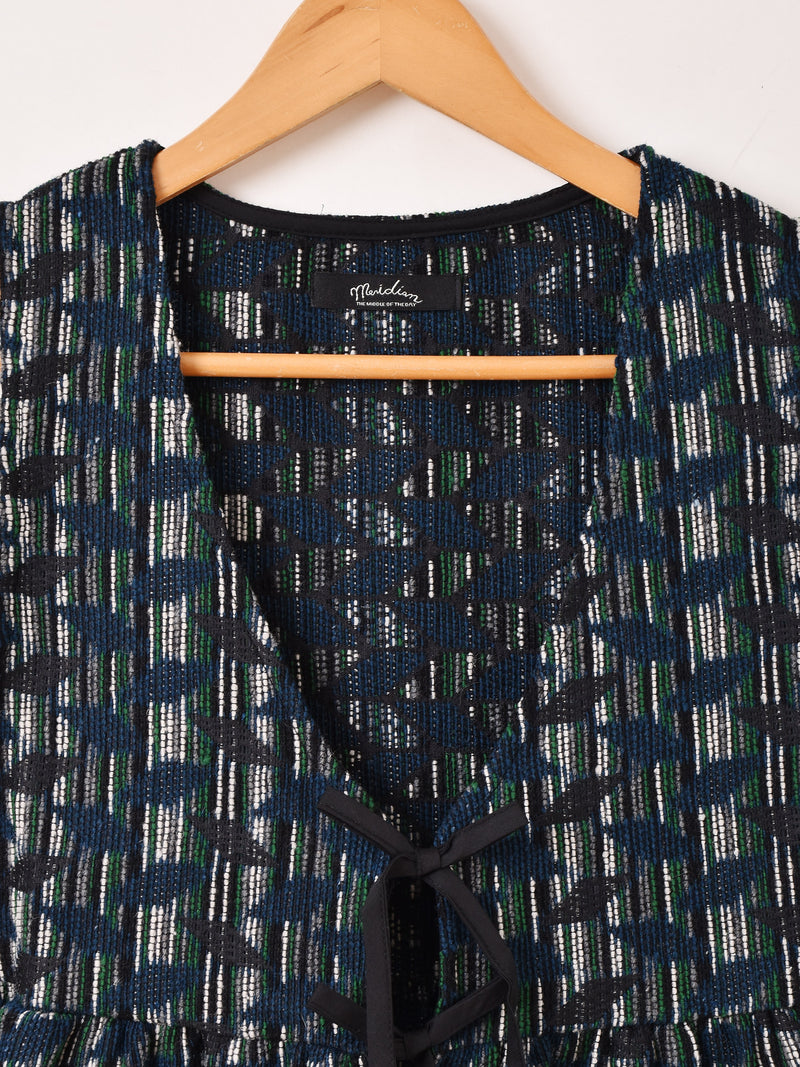 【3色展開】Meridian タペストリー ジオメトリック柄 ペプラムベスト