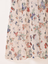 Meridian バタフライ柄 チュールキャミソールワンピース