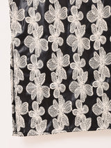 Meridian 花柄 刺繍 フェイクレザー キャミソールワンピース